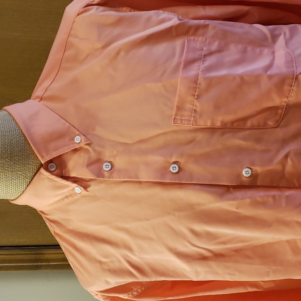 Travelsmith orange lightweight long sleeve shirt